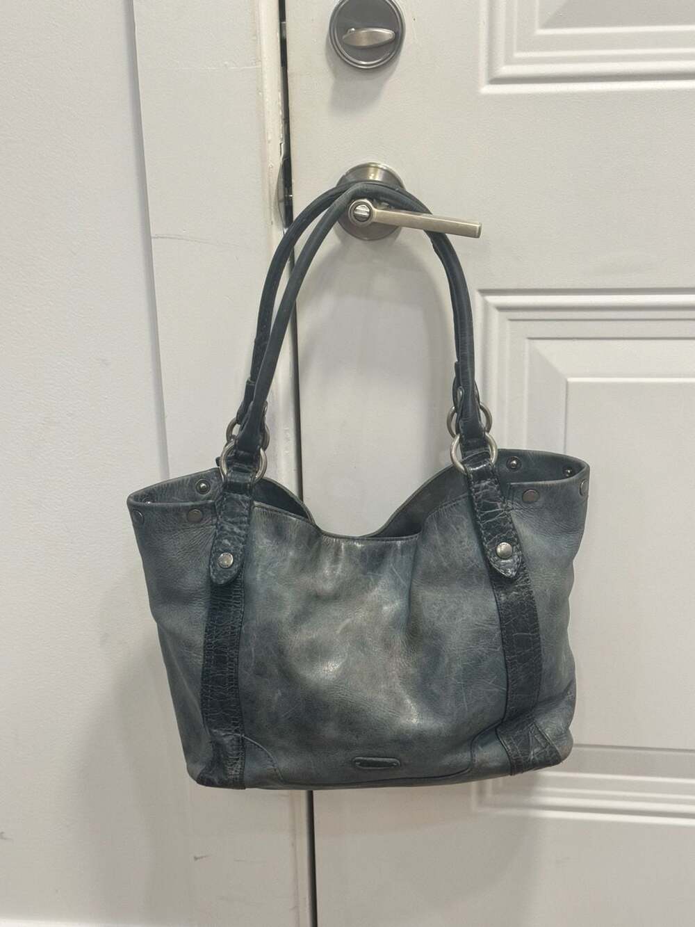 Frye Melissa Shoulder Bag Blue Leather